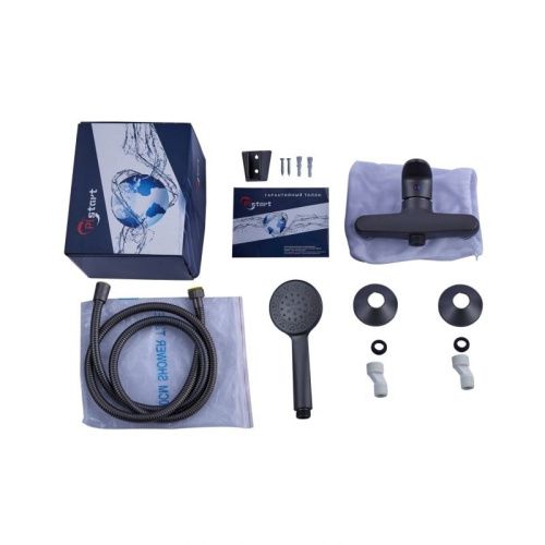 Смеситель для ванны и душа Plstart PL2005-17 настенный графит - фото 4