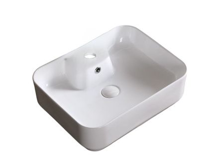 Раковина из сантехнического фарфора Cerutti SPA CR0097 50х40 накладная цвет белый 1 отверстие под смеситель