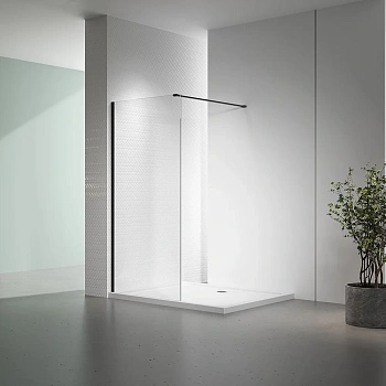 Душевая перегородка Veconi Korato KR72B-80-01-C7 80х200 стекло прозрачное профиль черный Душевая перегородка Veconi Korato KR72B-80-01-C7 80х200 стекло прозрачное профиль черный