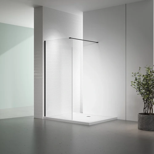 Душевая перегородка Veconi Korato KR72B-90-01-C7 90х200 стекло прозрачное профиль черный