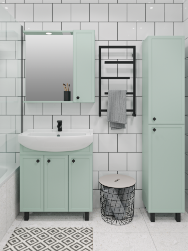 Зеркало-шкаф RUNO Римини 00-00001279 75х75 подвесной цвет зеленый - фото 3