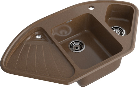 Кухонная мойка Granfest Corner C-1040E терракот 104х56 цвет коричневый поверхность матовая