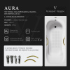 Ванна чугунная Vinsent Veron Aura VAU1507542H/VH0015GD-AS 150х75 пристенная прямоугольная с ножками с ручками