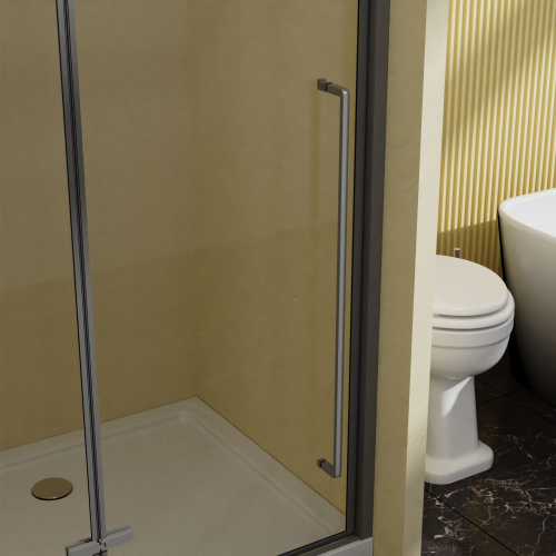 Душевая дверь Vincea Slim-N VDPH-5SN900CLGM 90х195 стекло прозрачное профиль вороненая сталь - фото 3