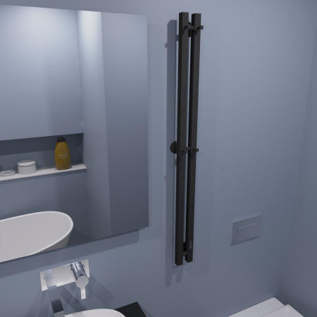 Полотенцесушитель Маргроид Inaro профильный Inaro-1206-1081-9005R 9х120 электрический черный матовый