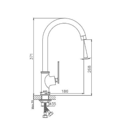 Смеситель для кухни Haiba HB589 HB70589 на мойку хром