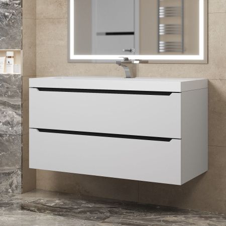 Тумба под раковину Uperwood Tanos 2930205144 100х50 подвесная цвет белый