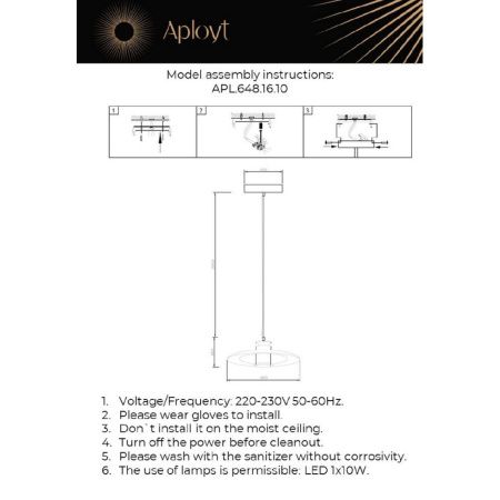 Светильник подвесной Aployt Stefa (Стефа) APL.648.16.10