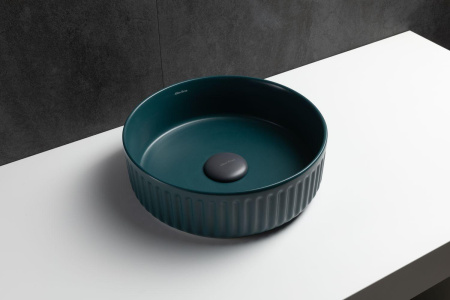 Раковина керамическая Allen Brau Fantasy 4.11032.PT 36х36 накладная цвет зеленый без отверстий под смеситель