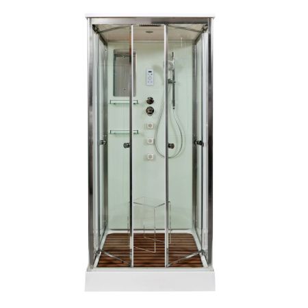 Душевая кабина AvaCan V8015 80х80 квадратная с крышей ориентация универсальная