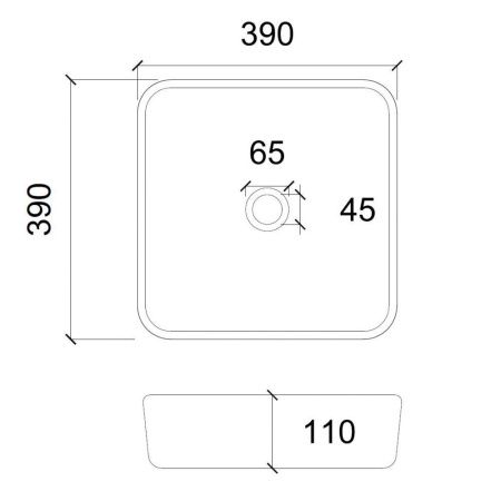 Раковина стеклянная Abber GLAS AK2311 40х40 накладная цвет прозрачный без отверстий под смеситель