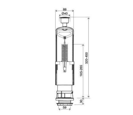 Арматура для бачка унитаза Oli URAL II+UNI BOTTOM 171014