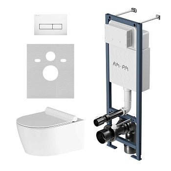 Комплект унитаз с инсталляцией с клавишой смыва Am.Pm Jupiter IS110301.DX77C1700 Комплект унитаз с инсталляцией с клавишой смыва Am.Pm Jupiter IS110301.DX77C1700