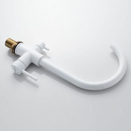 Смеситель для кухни Shevanik S128C на мойку белый