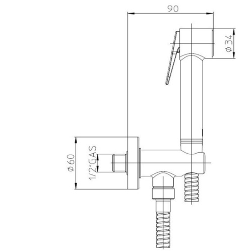 Гигиенический душ Bossini C69038B.030 хром - фото 2