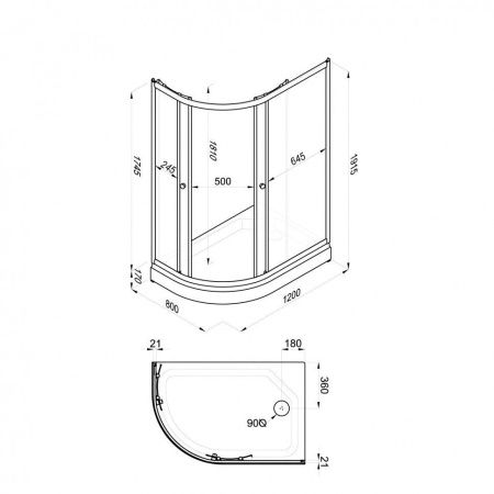 Душевой уголок Тритон Коралл Щ0000068950 120х80 стекло с рисунком профиль белый с поддоном