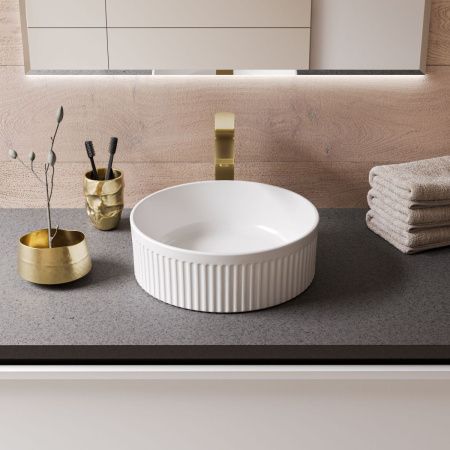 Раковина из сантехнического фаянса Grossman GR-3060 40х40 накладная цвет белый без отверстий под смеситель