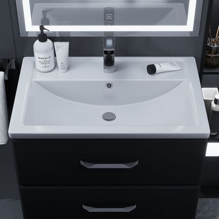 Раковина из искусственного камня Uperwood Foster 291020341 70х50 полувстраиваемая цвет белый