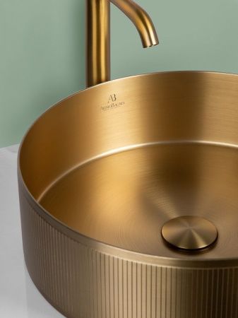 Раковина из нержавеющей стали AltroBagno Costoso AltroBagnoCostoso001005OrSp 40х40 накладная цвет золото