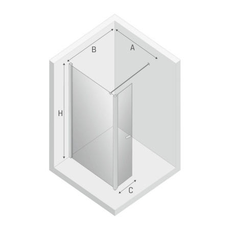 Душевая перегородка New Trendy NEW SOLEO Black K-0774 50х195 стекло прозрачное профиль черный