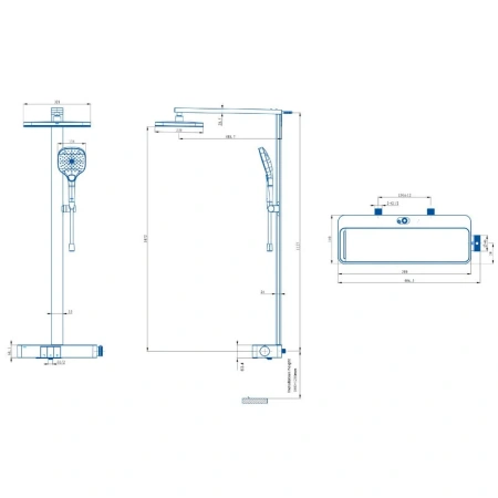 Душевая стойка Arrow AMG13GH872GG настенная цвет серый
