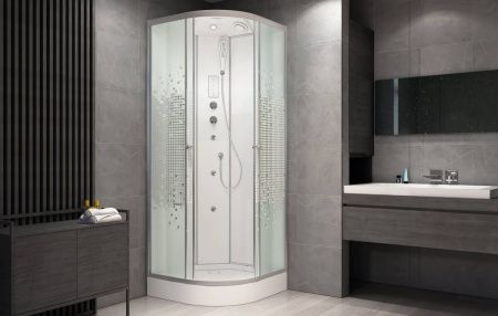 Душевая кабина AvaCan L909GM+EL 90х90 четверть круга с крышей ориентация универсальная