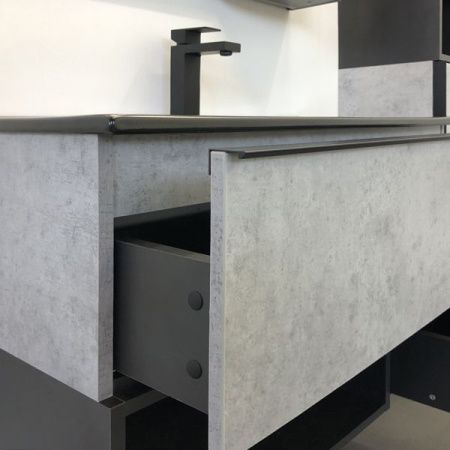 Тумба с раковиной Comforty Франкфурт 00-00006503CF 90х50 подвесная цвет серый