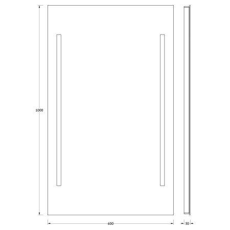 Зеркало с подсветкой Evoform Ledline BY 2123 60х100 подвесное