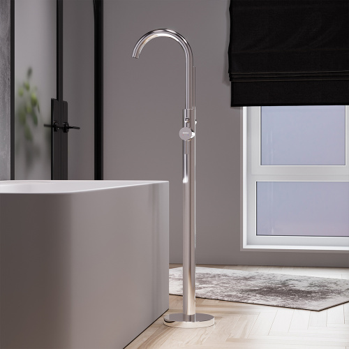 Смеситель Damixa Scandinavian Pure 365000000 напольный хром без термостата - фото 4