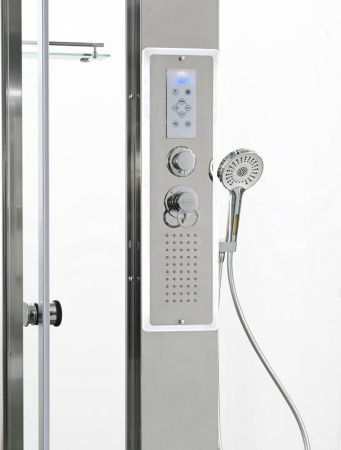 Душевая кабина AvaCan Z Z1910LEDMT 100х100 квадратная с крышей ориентация универсальная