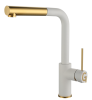 Смеситель для кухни Rivelato 1573503 brina oro на мойку белый/золото