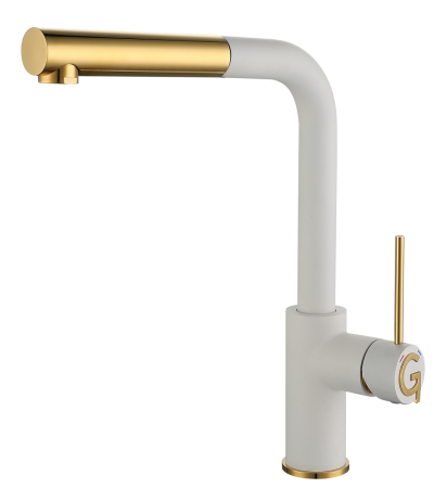 Смеситель для кухни Rivelato 1573503 brina oro на мойку белый/золото