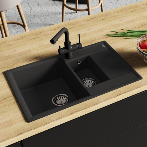 Кухонная мойка LeMark Ramza 760 9910037 76х50 цвет антрацит - фото 3