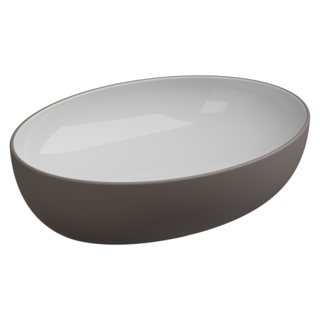 Раковина керамическая GSG Ceramic Design Easy EALAVOV55BI000/029 55х42 накладная цвет белый/коричневый без отверстий под смеситель