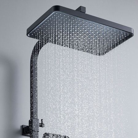Душевая стойка Shevanik S4636H настенная цвет черный