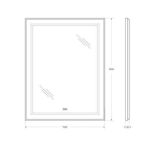 Зеркало в ванную BelBagno Kraft SPC-KRAFT-700-900-LED-TCH-WARM 70х90 цвет серый - фото 5