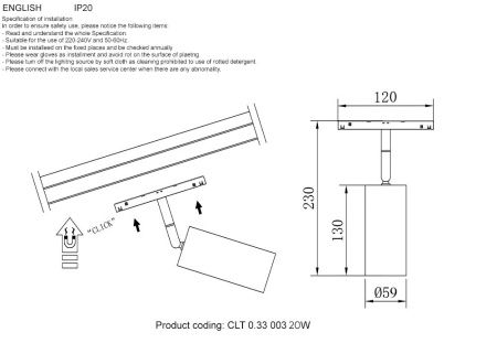 Трековый магнитный светильник Crystal Lux Space Smart Home (Спаце Смарт Хоме) CLT 0.33 003 20W BL TUYA