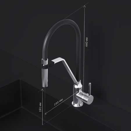 Смеситель для кухни Am.Pm Like F8013000 на мойку черный/хром