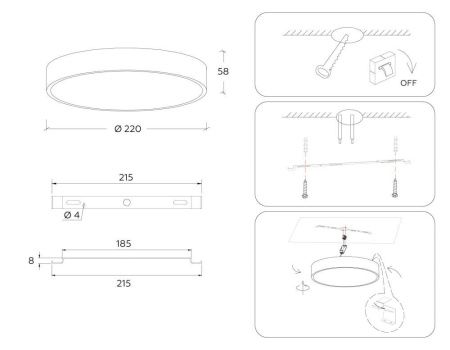 Светильник потолочный Ambrella Light Air Alum (Аир Алум) FV5520