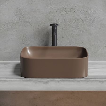 Раковина из сантехнического фарфора Ceramica Nova ELEMENT CN6052MDB 50х40 накладная цвет коричневый без отверстий под смеситель