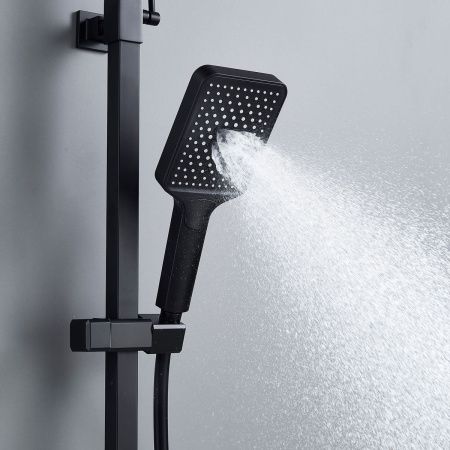Душевая стойка Shevanik S4636H настенная цвет черный