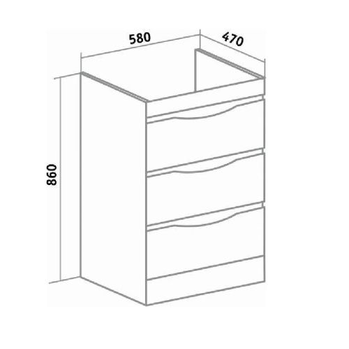 Тумба под раковину Runo Орион УТ000003442 60х50 напольная цвет белый - фото 5