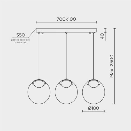 Светильник подвесной Modelux ML.2338.3L BK