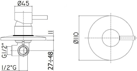 Смеситель для душа Paffoni Light LIG011CR встраиваемый в стену хром