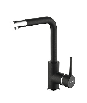 Смеситель для кухни Paulmark HONNER Ho212018-418 на раковину черный металлик без термостата