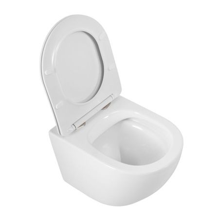 Унитаз подвесной BelBagno SFERA-R BB046CHR/SC белый с сиденьем микролифт безободковый каскадный смыв