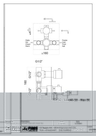 Смеситель Fiore X-Termo 31CR0940 встраиваемый в стену хром с термостатом