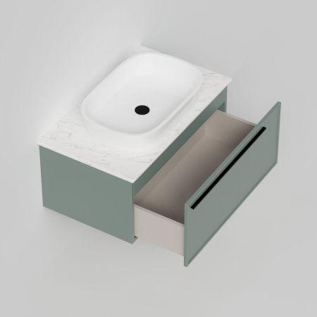 Тумба со столешницей La Fenice ELBA NFNC-01-ELB-G-80-3-GG 80х50 подвесная цвет синий/серый