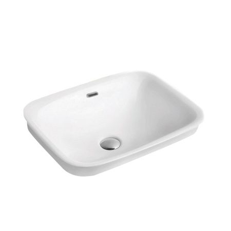 Раковина из сантехнического фарфора Melana 1422C-805 60х40 встраиваемая цвет белый без отверстий под смеситель