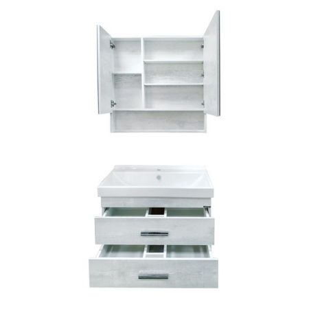 Тумба с раковиной Comforty Никосия 00004138839CF 80х50 подвесная цвет серый